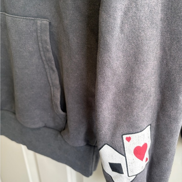 Feeling Lucky poker themed Gray Hoodie size M by Chemistry brand. Love the back! - Picture 3 of 8